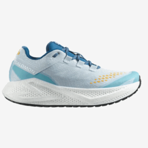 Salomon aero glide 3 gravel running shoe in light blue